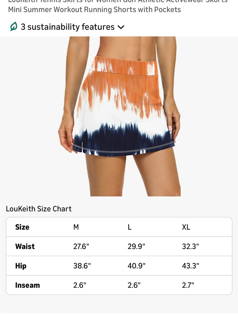 Tie-Dye Orange and Navy A-Line Skirt - Picture 16 of 17